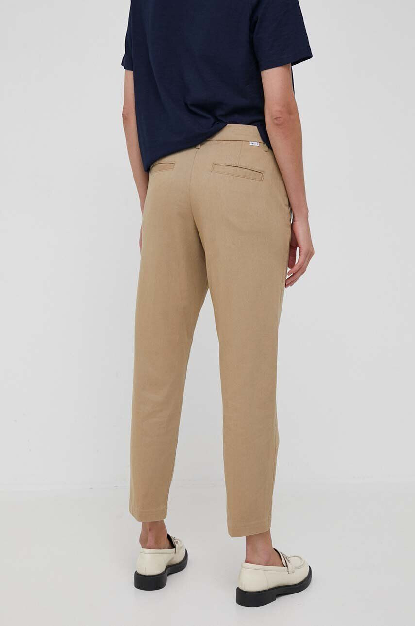 Levi's pantaloni femei culoarea bej fason chinos high waist - Pled.ro