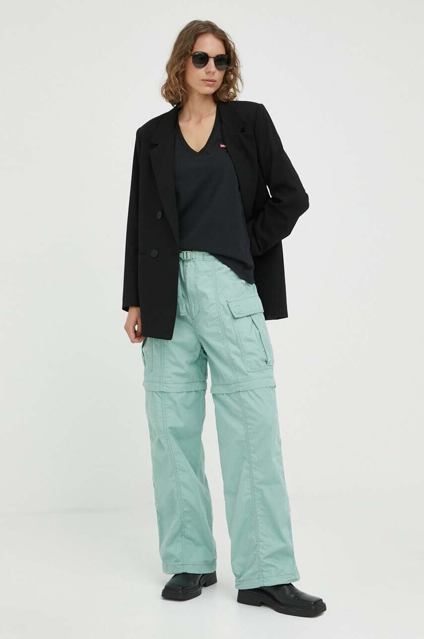 Levi's pantaloni CONVERTIBLE CARGO femei culoarea verde fit cargo high waist - Pled.ro