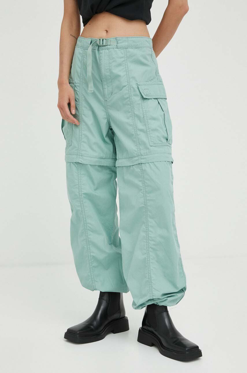 Levi's pantaloni CONVERTIBLE CARGO femei culoarea verde fit cargo high waist - Pled.ro