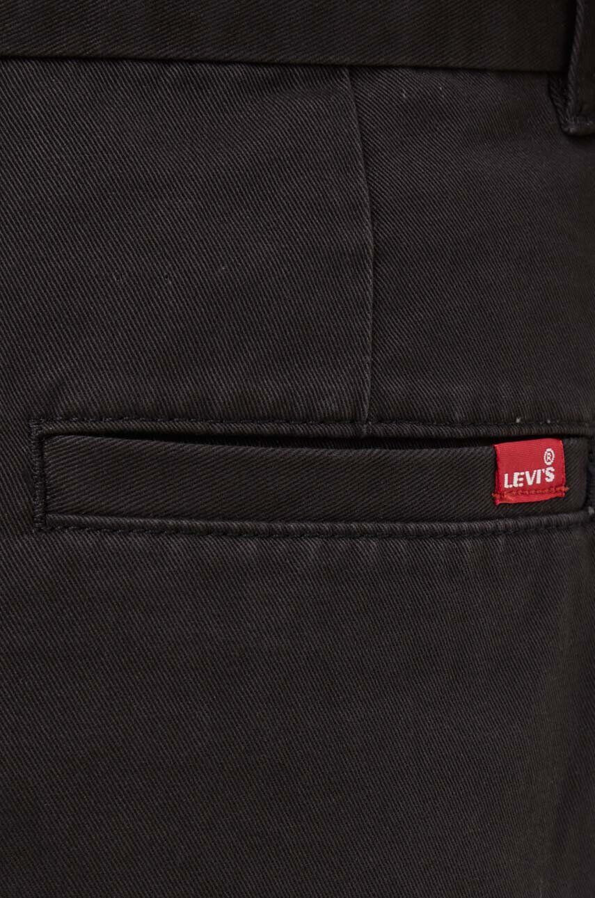 Levi's pantaloni de bumbac culoarea negru drept high waist - Pled.ro