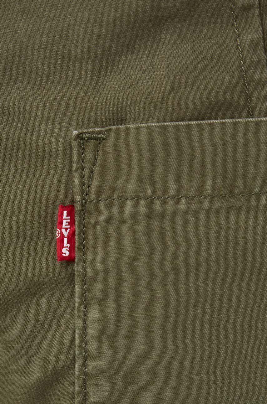 Levi's pantaloni de bumbac BAGGY CARGO culoarea verde drept medium waist - Pled.ro