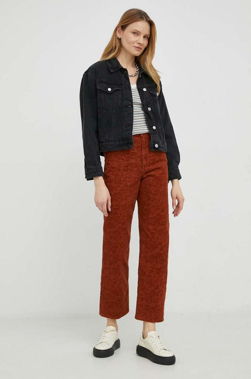 Levi's pantaloni de catifea cord femei high waist - Pled.ro