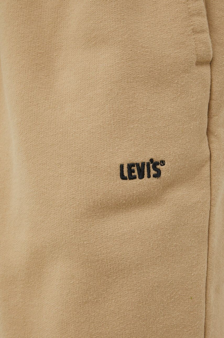 Levi's pantaloni de trening din bumbac Gold Tab barbati culoarea bej neted - Pled.ro