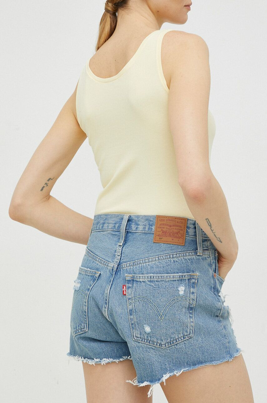 Levi's pantaloni scurti jeans femei neted high waist - Pled.ro