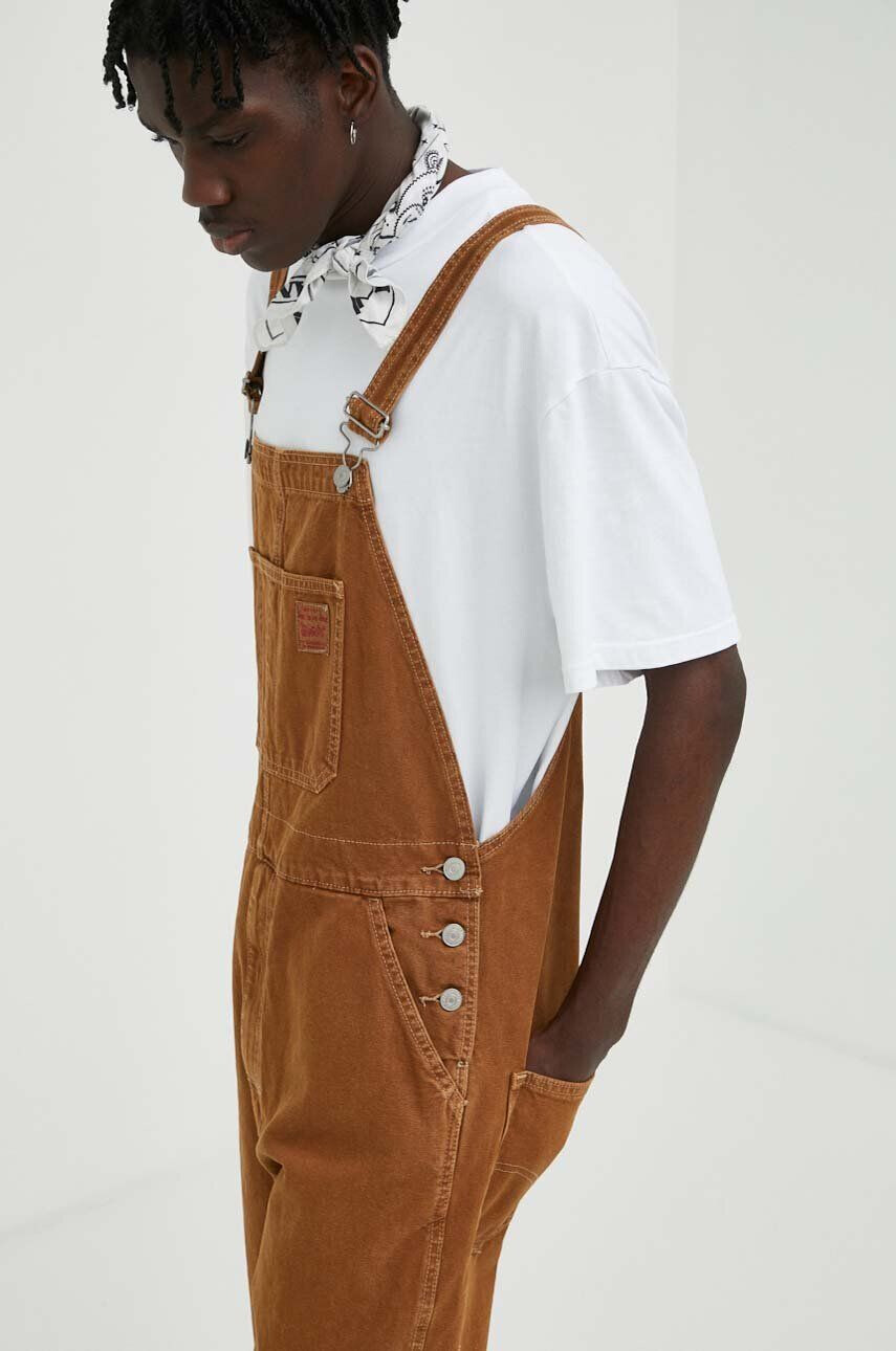 Levi's salopete din denim RT OVERALL culoarea maro - Pled.ro