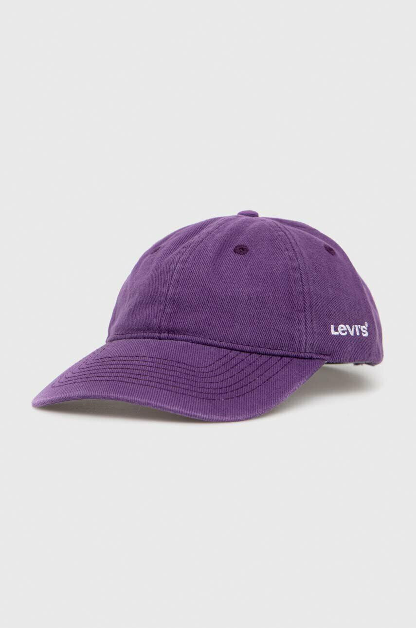 Levi's șapcă de baseball din catifea culoarea violet neted - Pled.ro