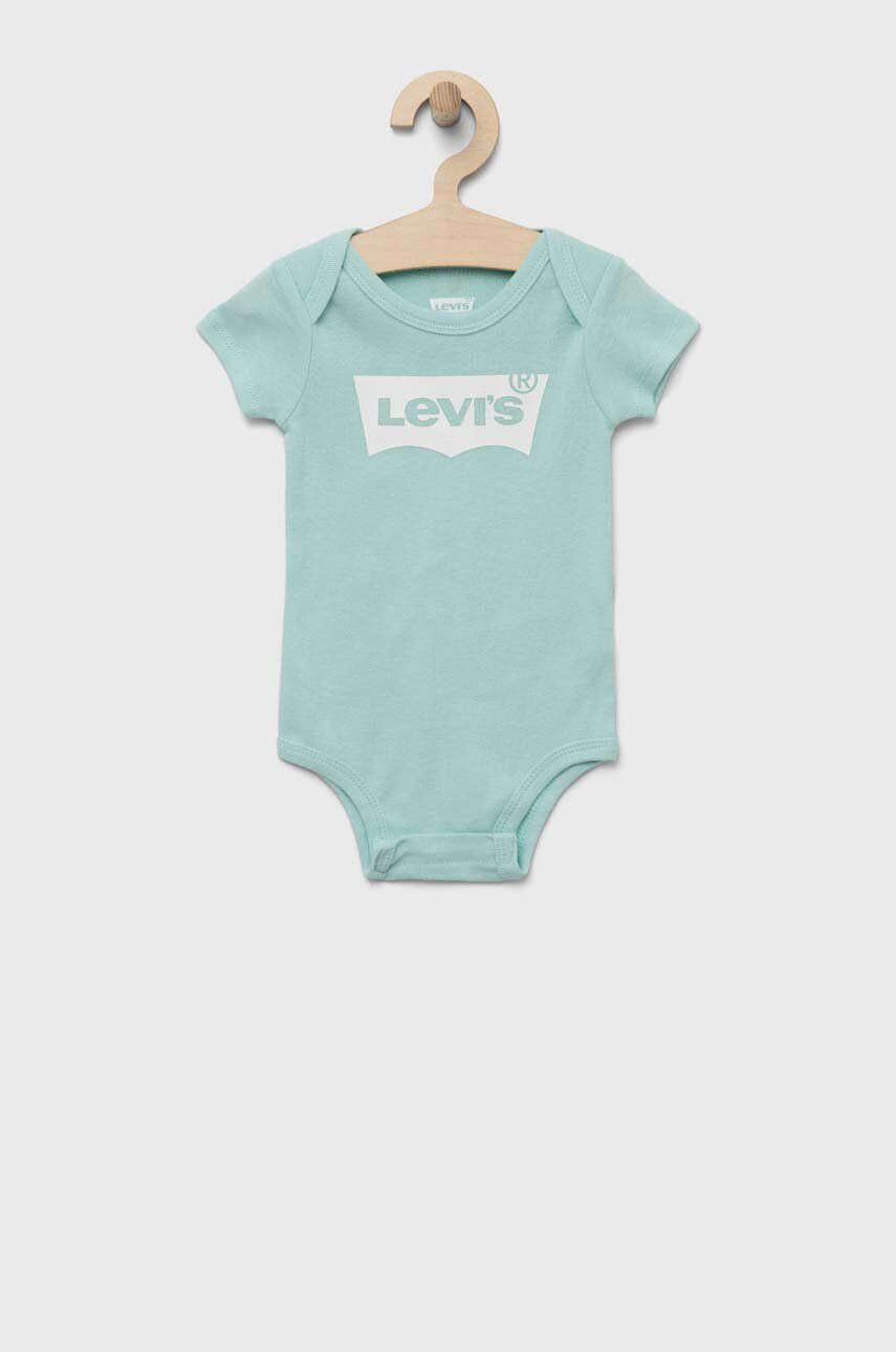 Levi's set de bumbac pentru bebelusi culoarea turcoaz - Pled.ro