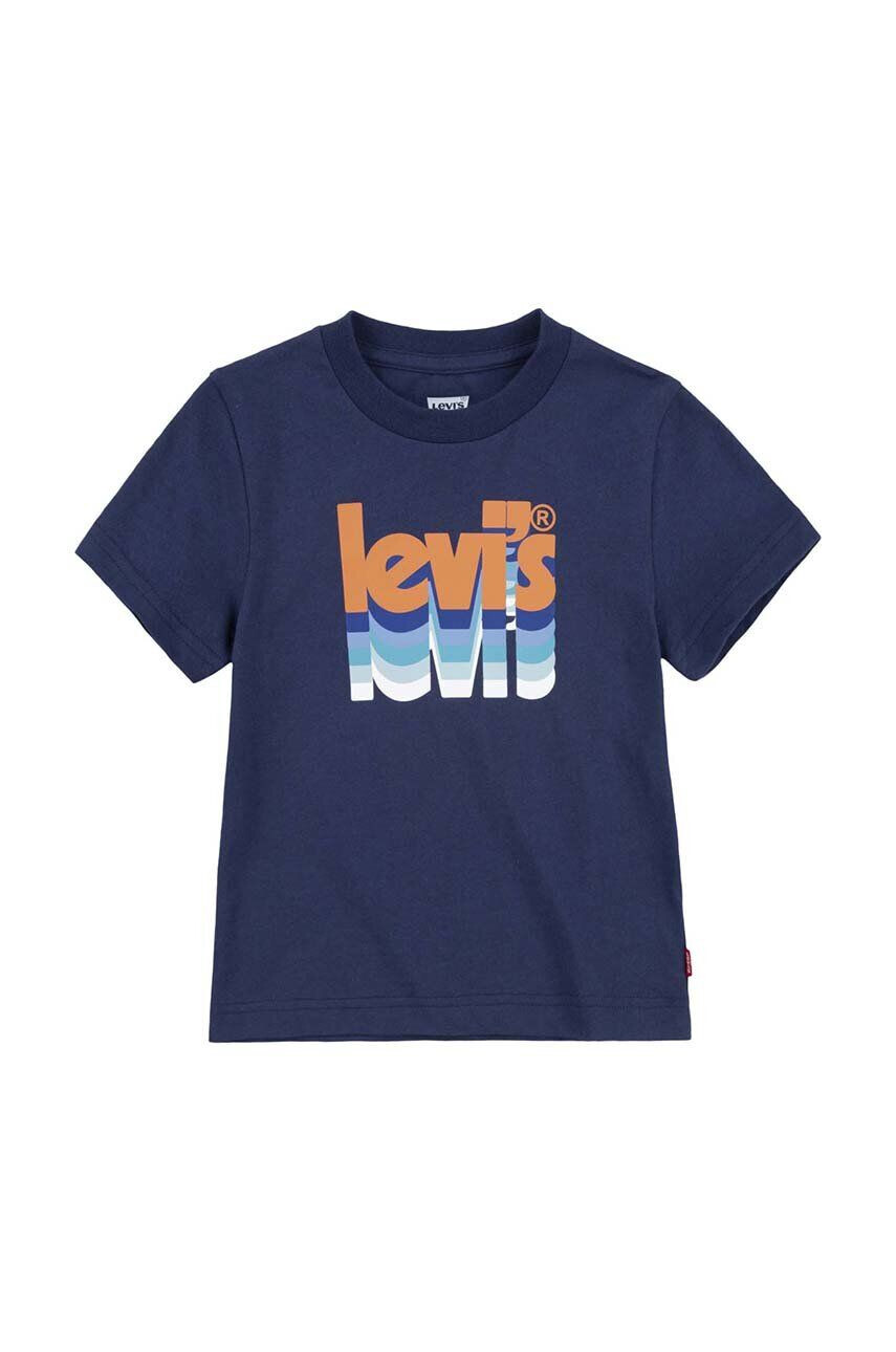 Levi's tricou de bumbac pentru copii culoarea albastru marin cu imprimeu - Pled.ro