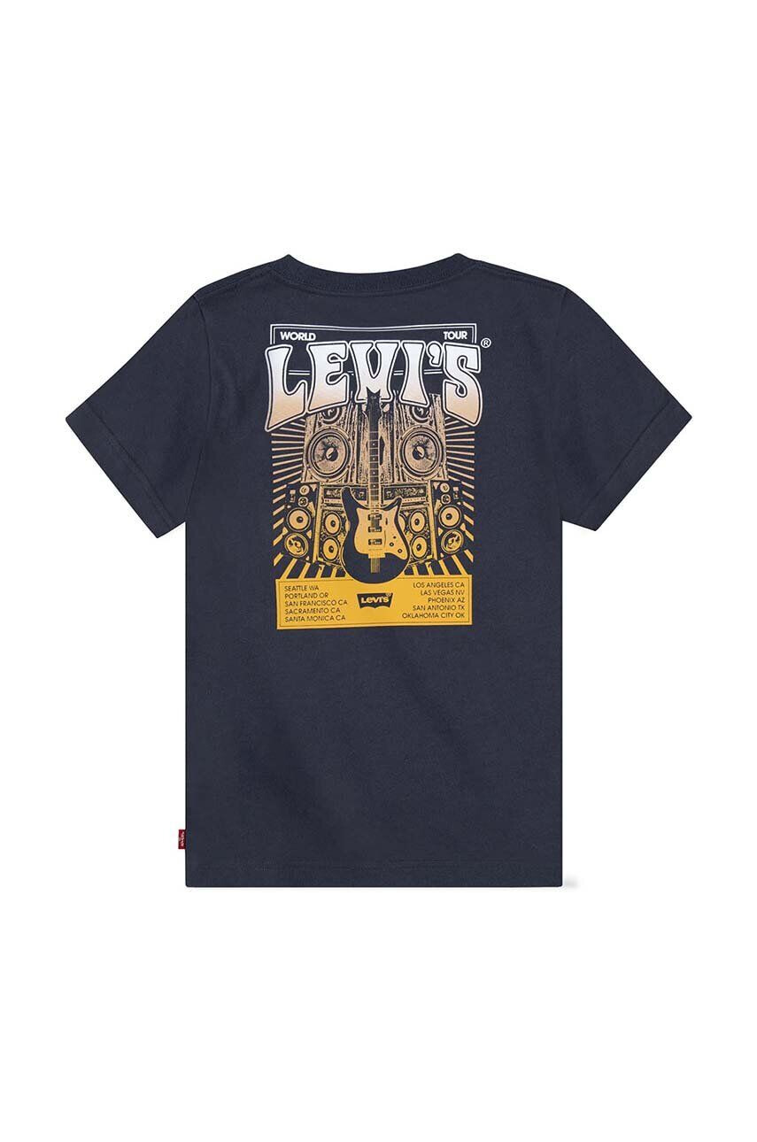 Levi's tricou de bumbac pentru copii culoarea albastru marin cu imprimeu - Pled.ro