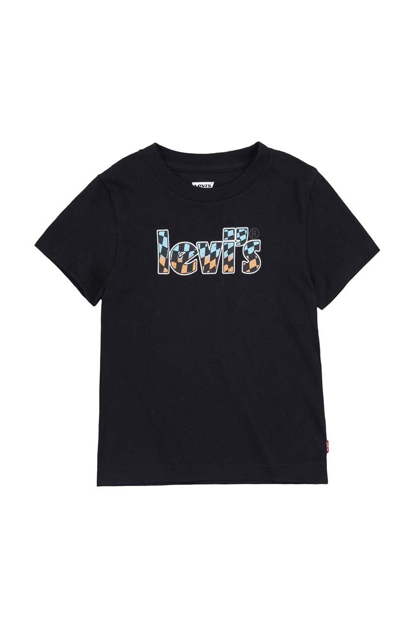 Levi's tricou de bumbac pentru copii culoarea negru cu imprimeu - Pled.ro