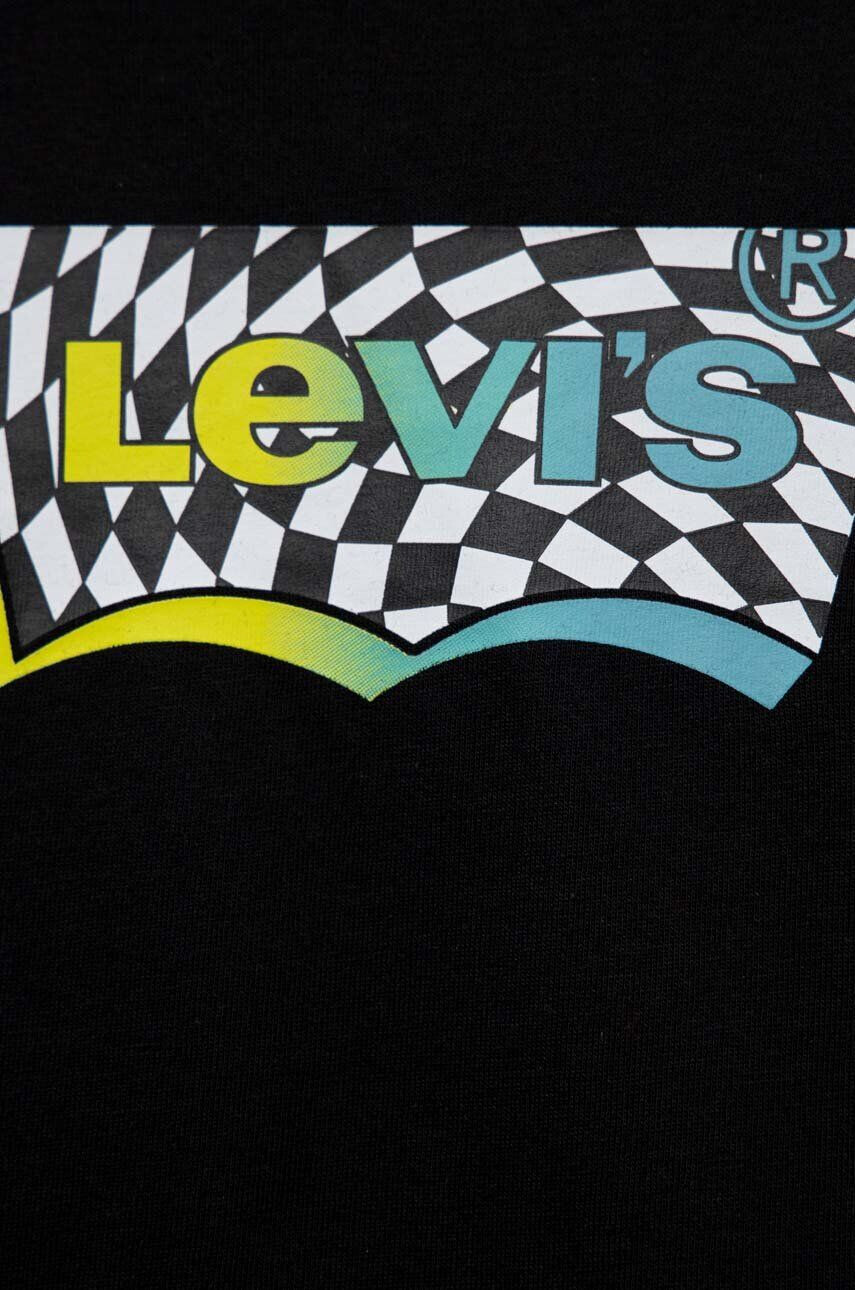 Levi's tricou de bumbac pentru copii culoarea negru cu imprimeu - Pled.ro