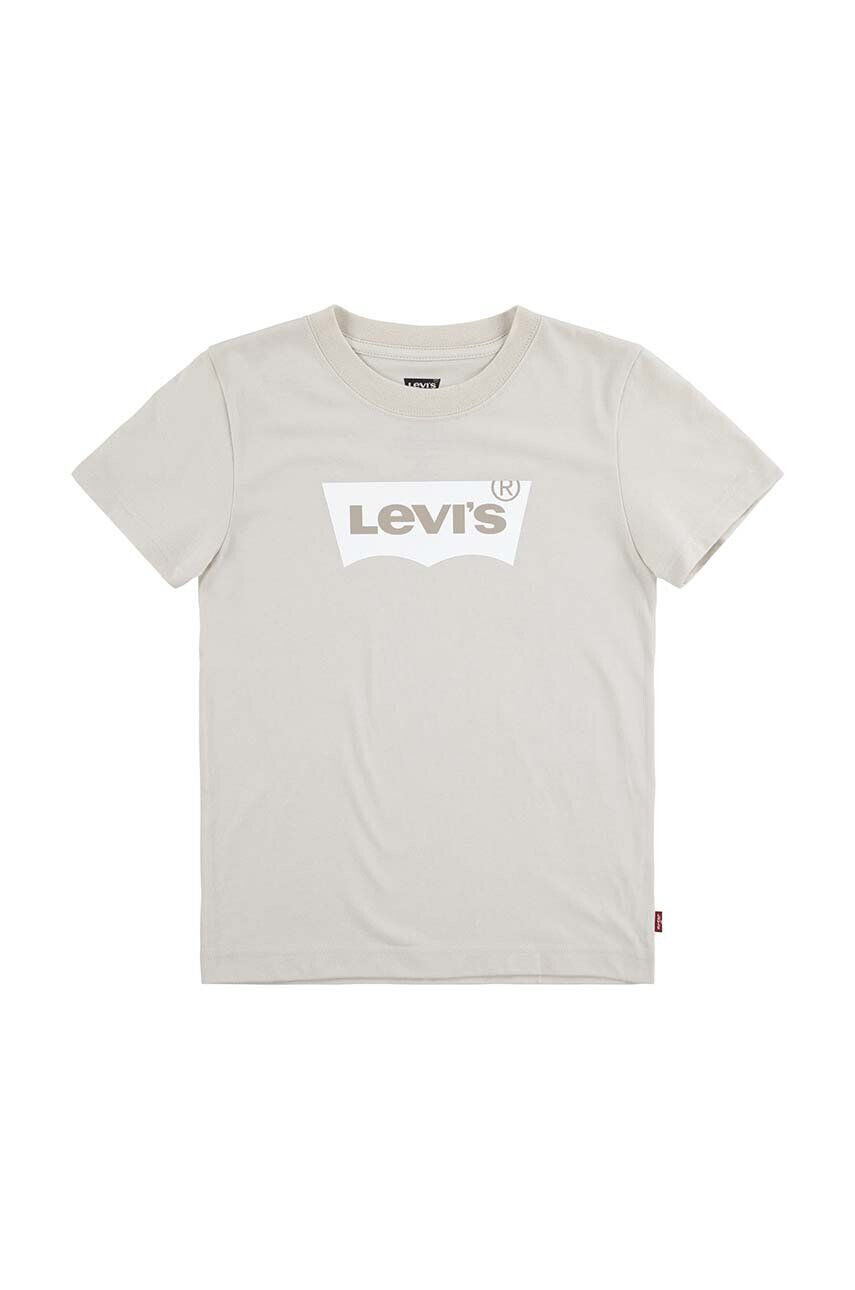 Levi's tricou de bumbac pentru copii culoarea bej cu imprimeu - Pled.ro