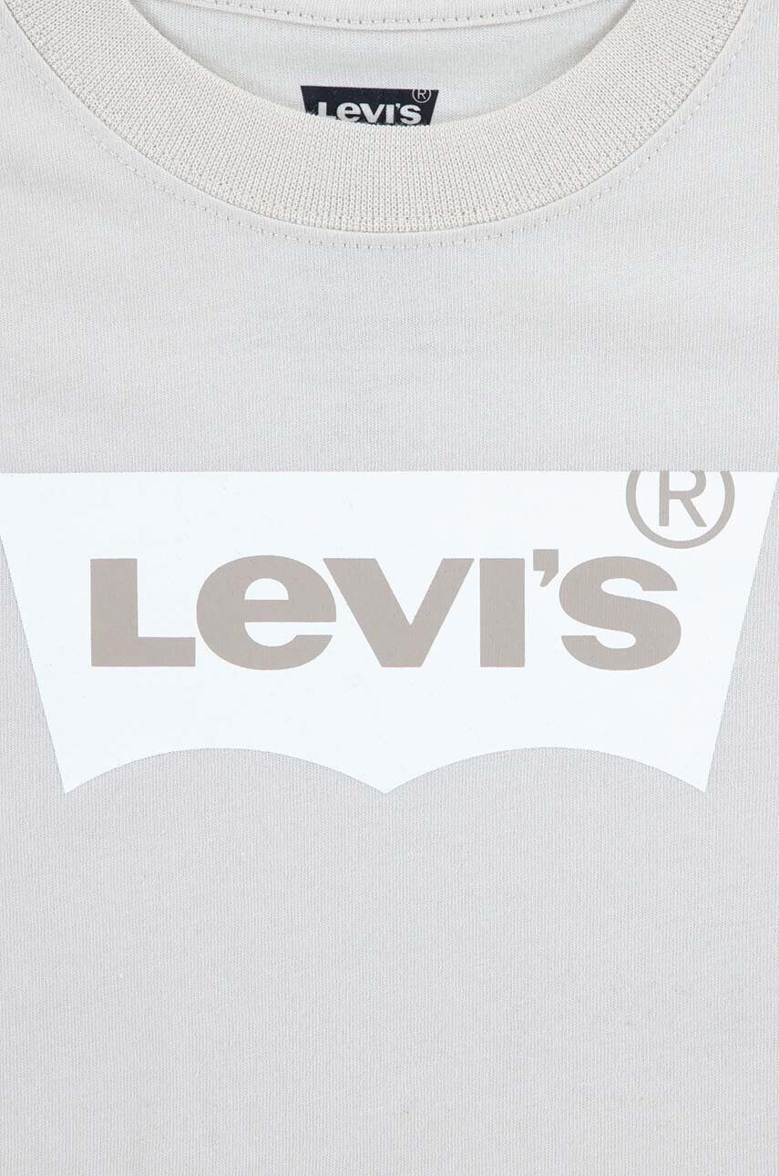 Levi's tricou de bumbac pentru copii culoarea bej cu imprimeu - Pled.ro