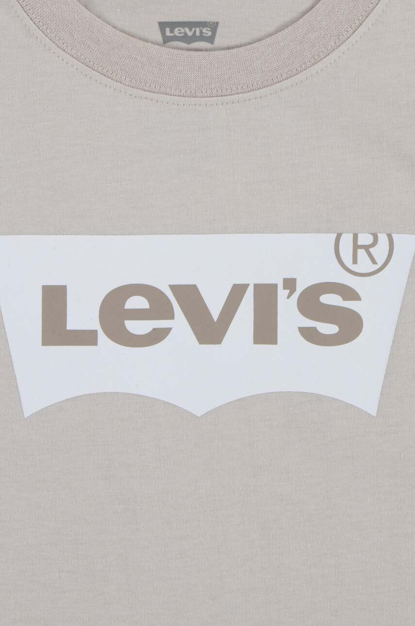 Levi's tricou de bumbac pentru copii culoarea bej cu imprimeu - Pled.ro