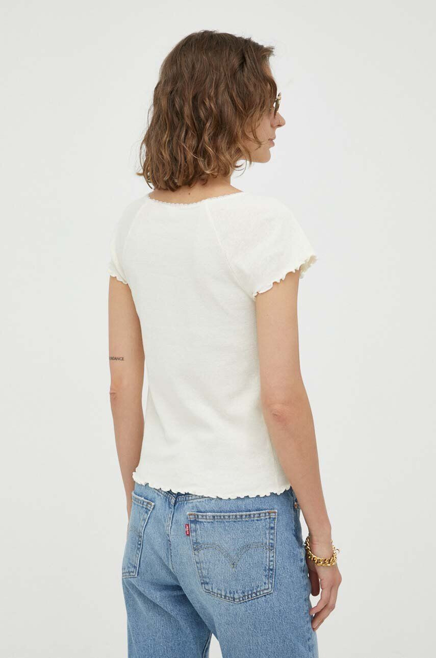 Levi's tricou din amestec de in culoarea bej - Pled.ro