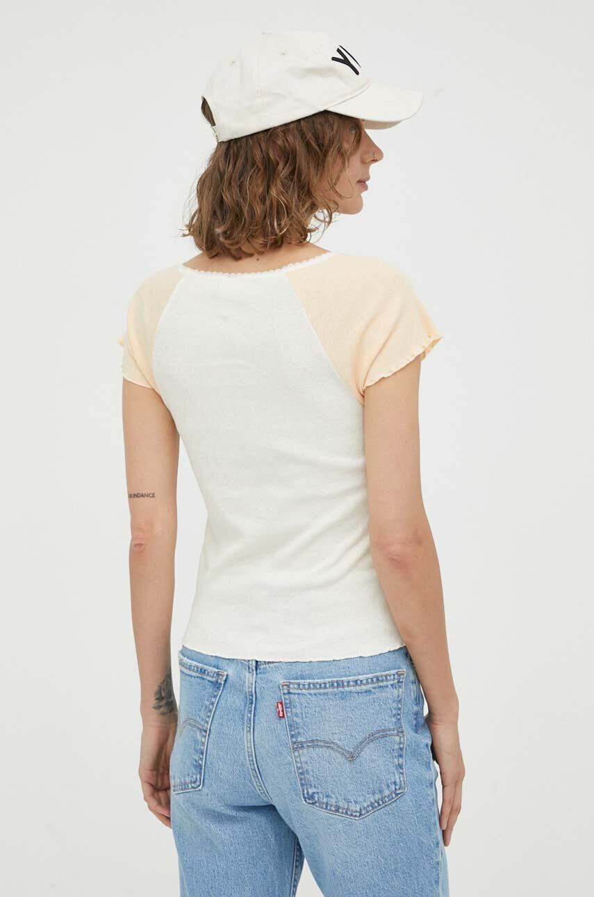 Levi's tricou din amestec de in culoarea bej - Pled.ro