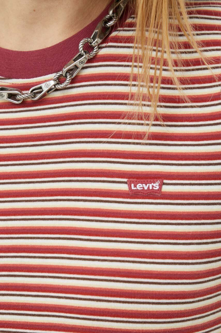 Levi's tricou din bumbac culoarea rosu - Pled.ro