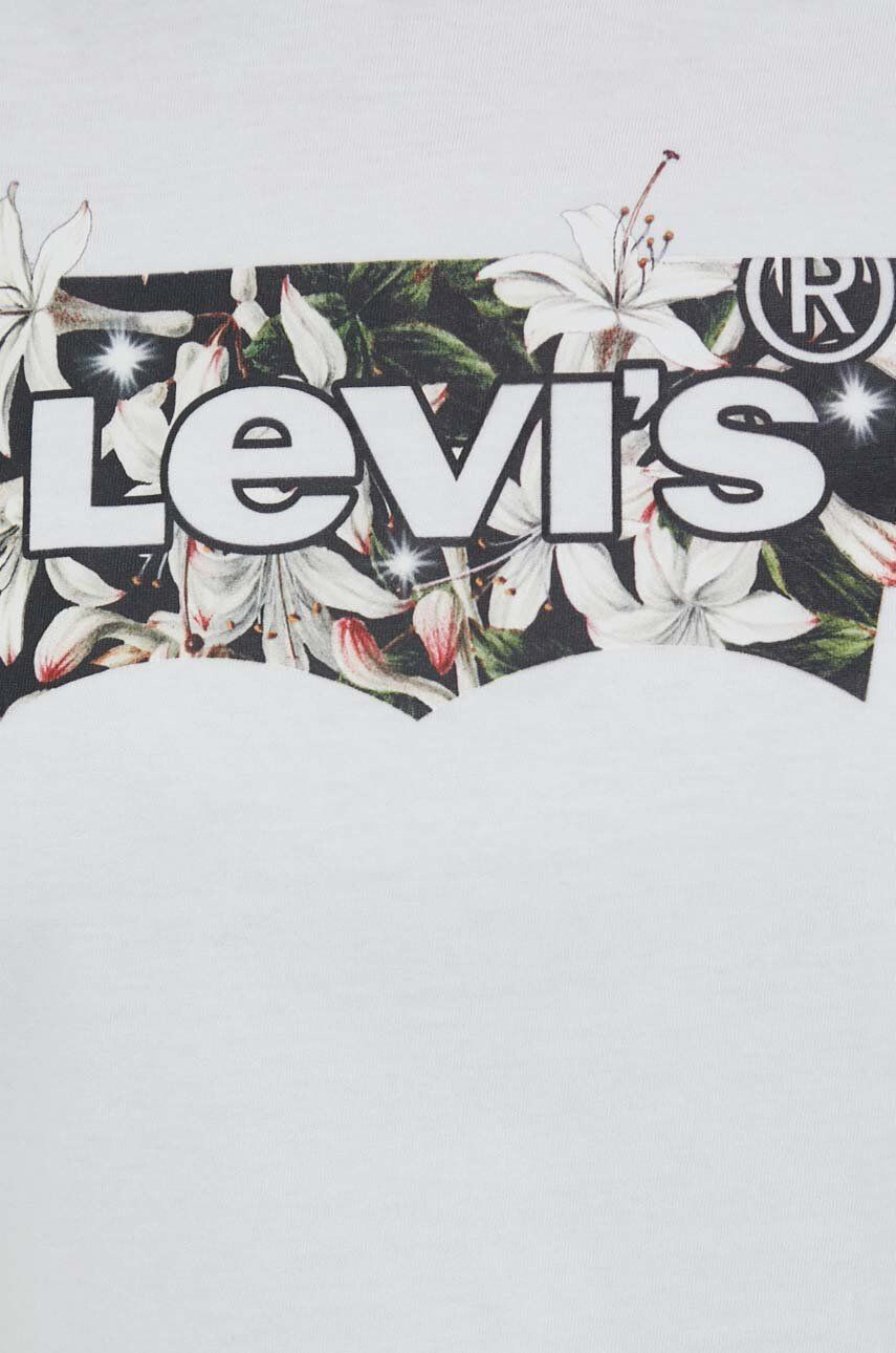 Levi's tricou din bumbac culoarea alb - Pled.ro