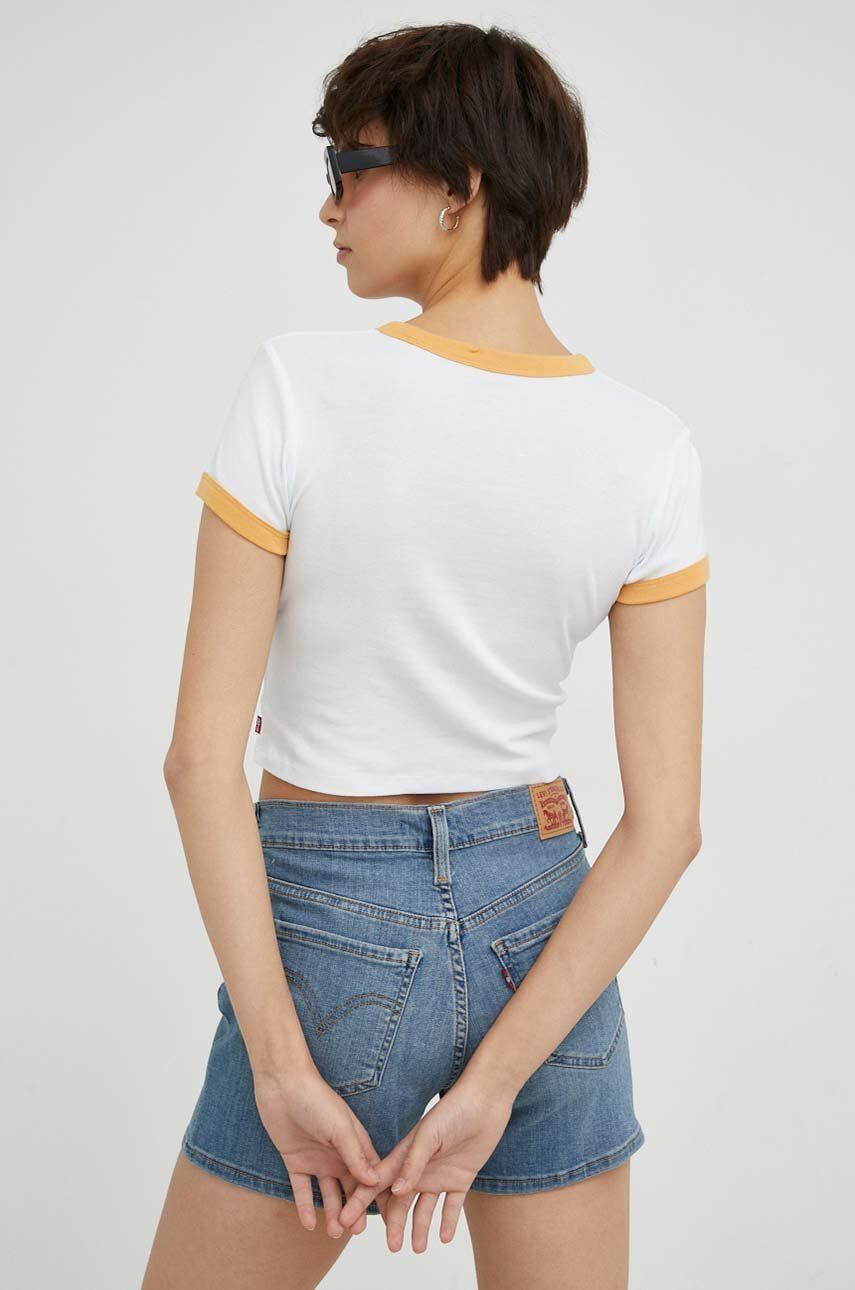 Levi's tricou din bumbac culoarea alb - Pled.ro