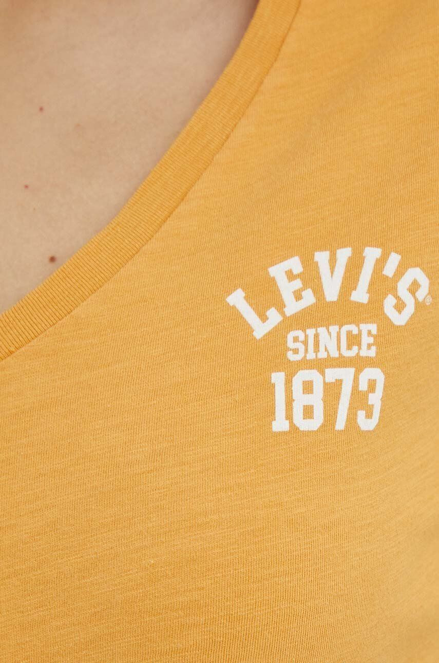 Levi's tricou din bumbac culoarea portocaliu - Pled.ro