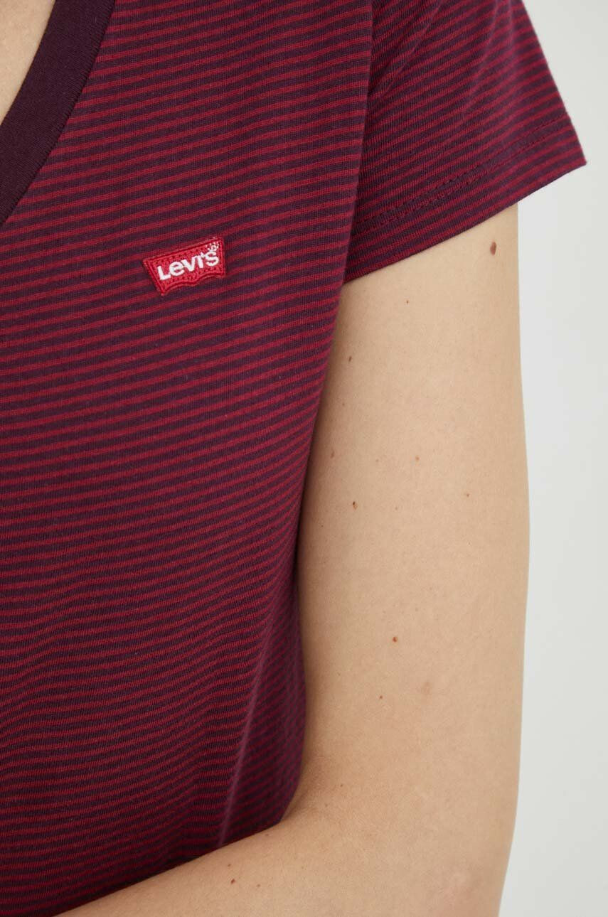 Levi's tricou din bumbac culoarea bordo - Pled.ro