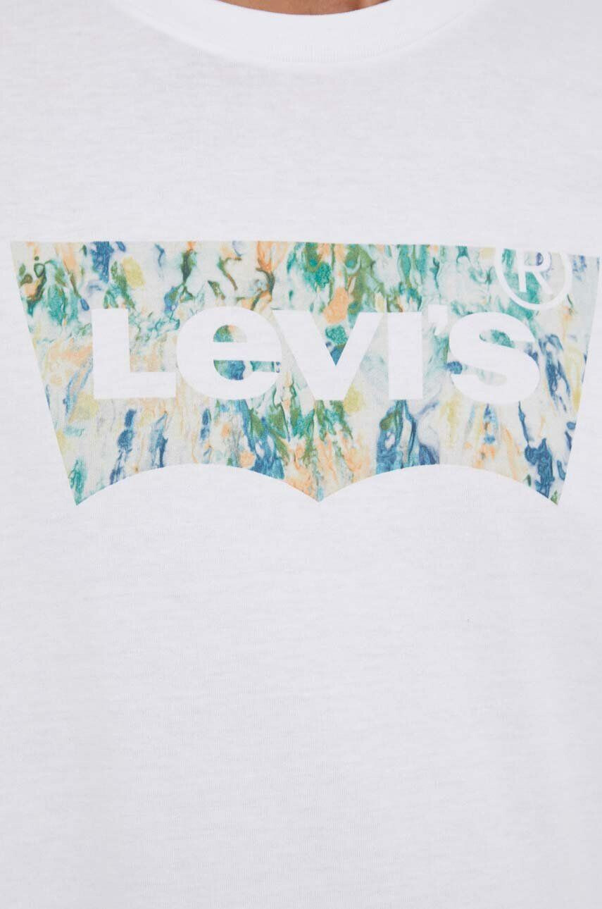 Levi's tricou din bumbac culoarea alb - Pled.ro