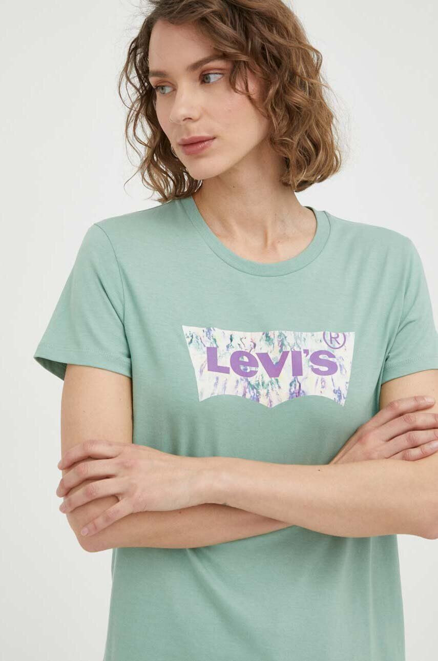 Levi's tricou din bumbac culoarea alb - Pled.ro