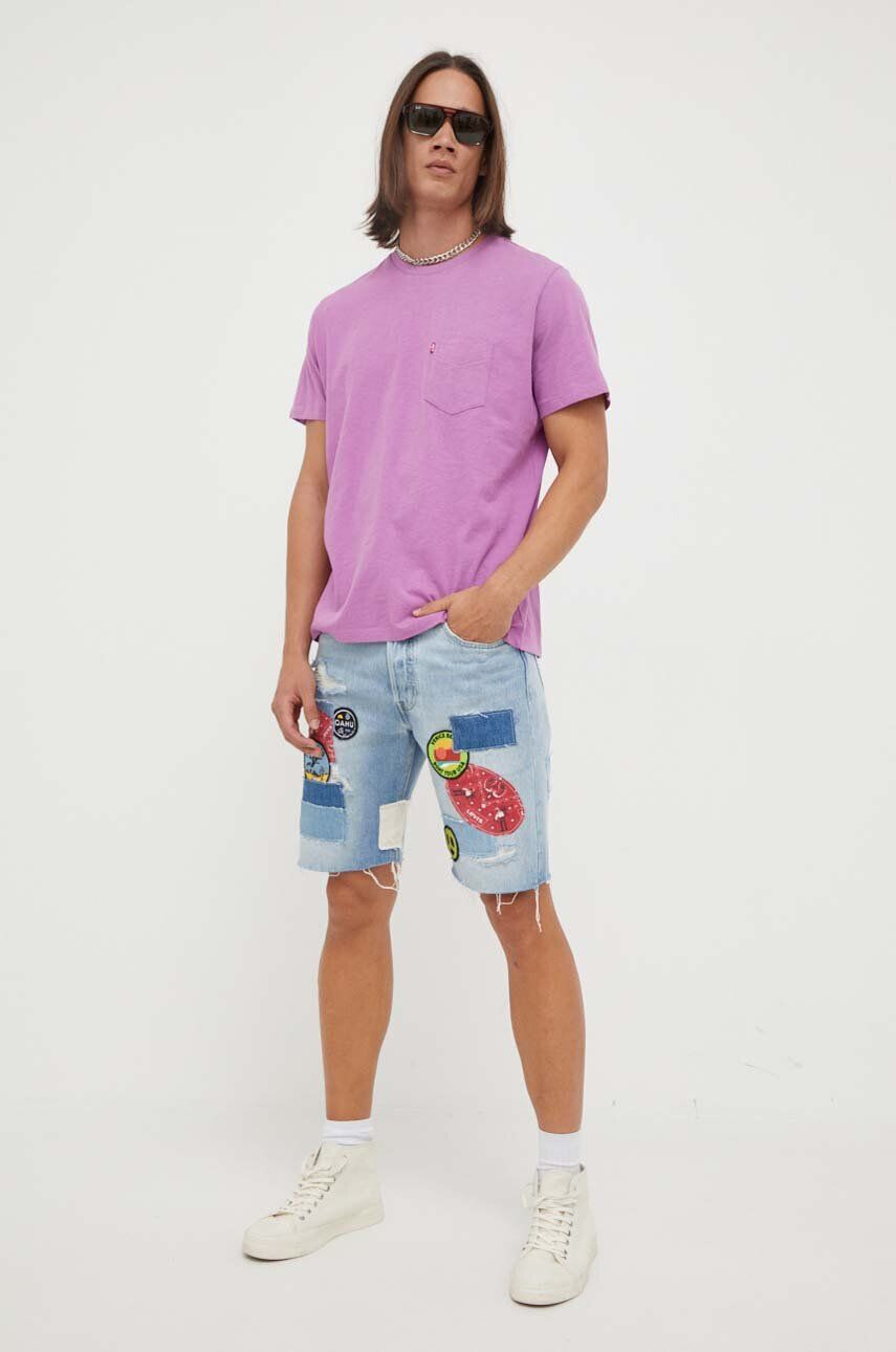 Levi's tricou din bumbac culoarea portocaliu - Pled.ro