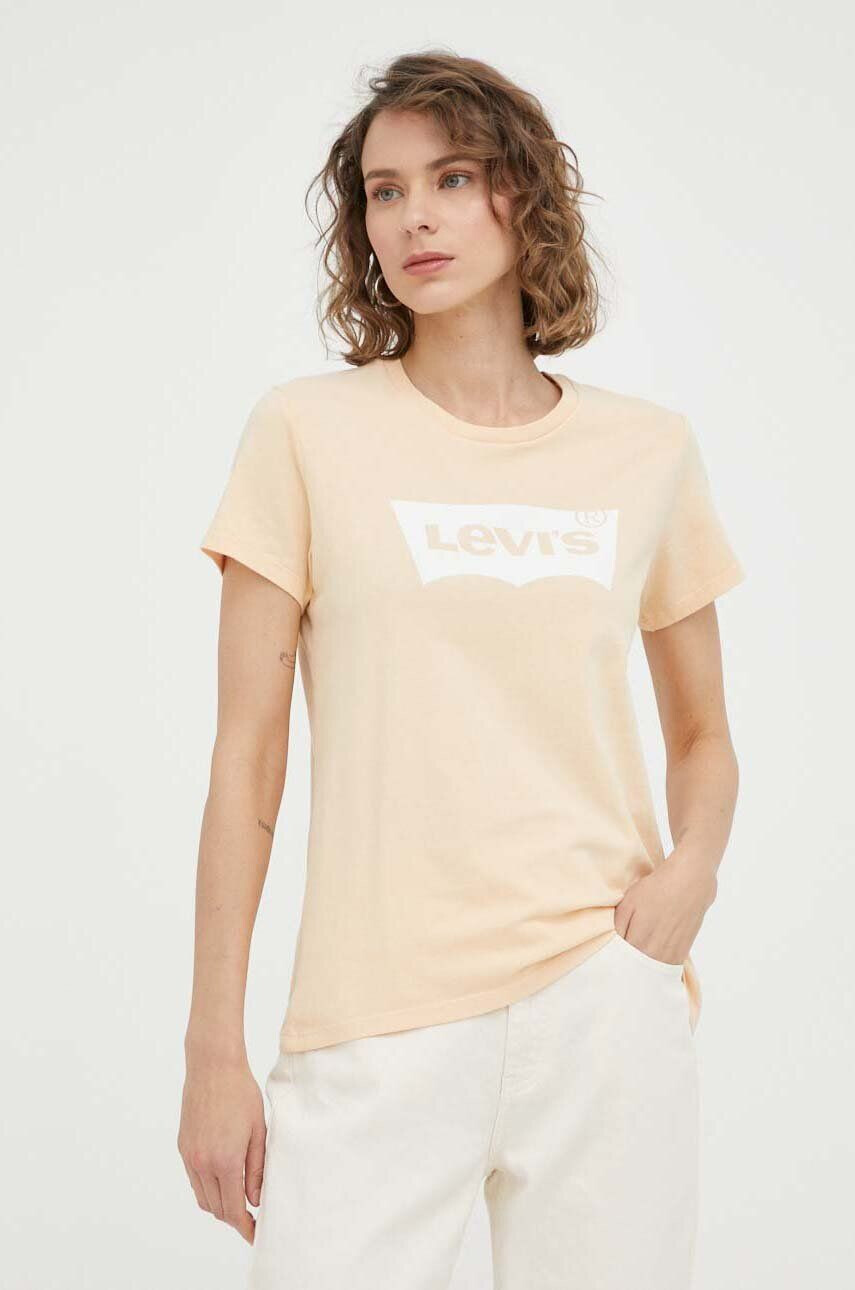 Levi's tricou din bumbac culoarea galben - Pled.ro