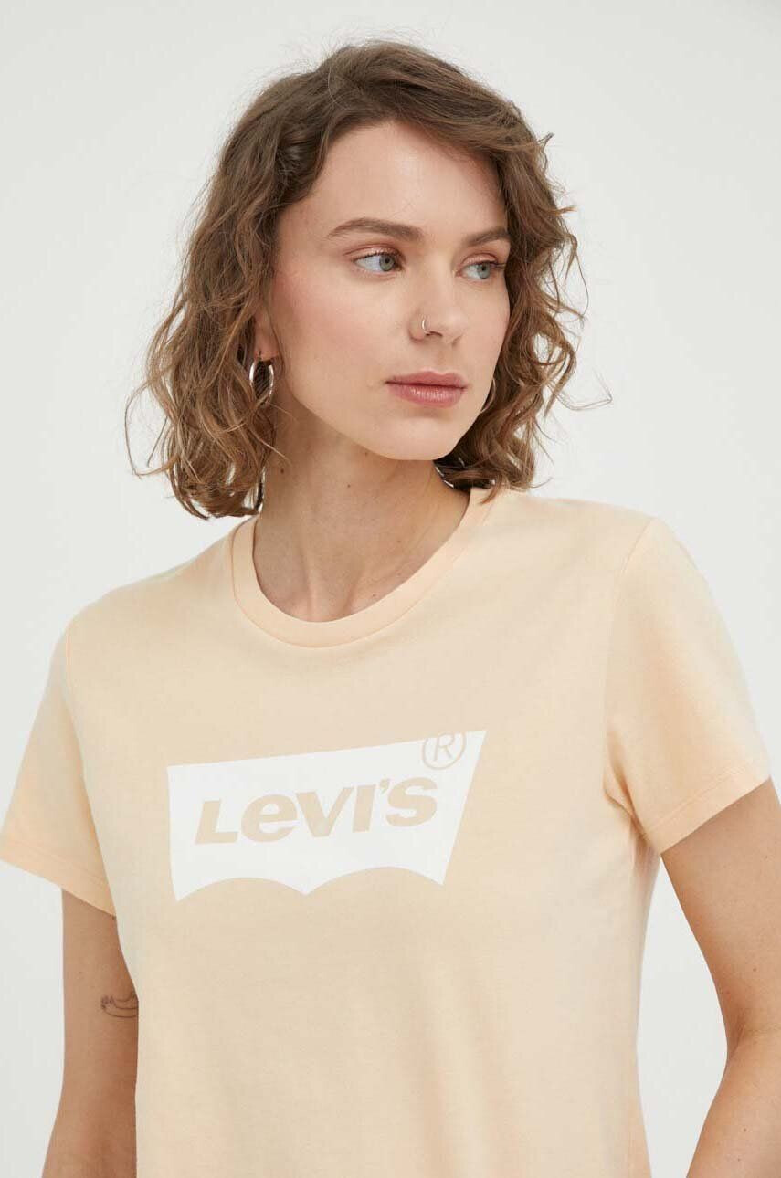 Levi's tricou din bumbac culoarea galben - Pled.ro