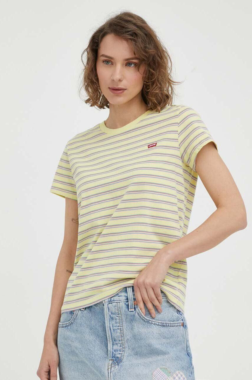 Levi's tricou din bumbac culoarea galben - Pled.ro