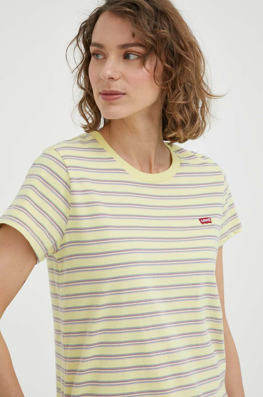 Levi's tricou din bumbac culoarea galben - Pled.ro