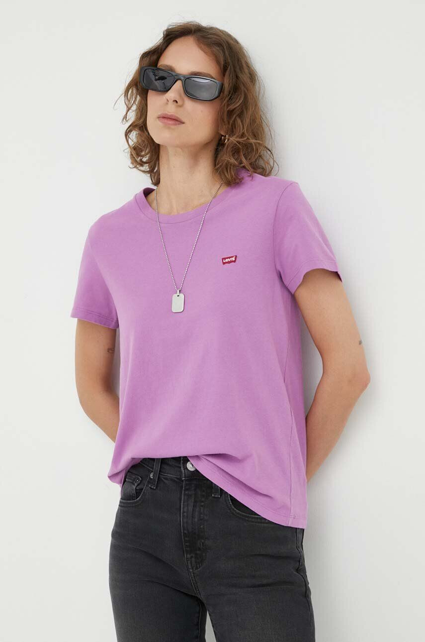 Levi's tricou din bumbac culoarea violet - Pled.ro