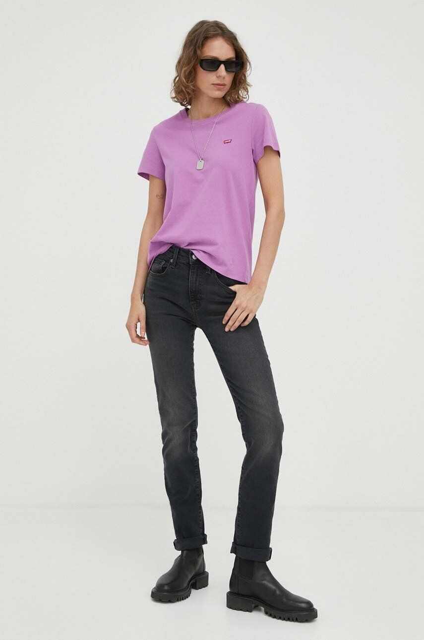 Levi's tricou din bumbac culoarea violet - Pled.ro