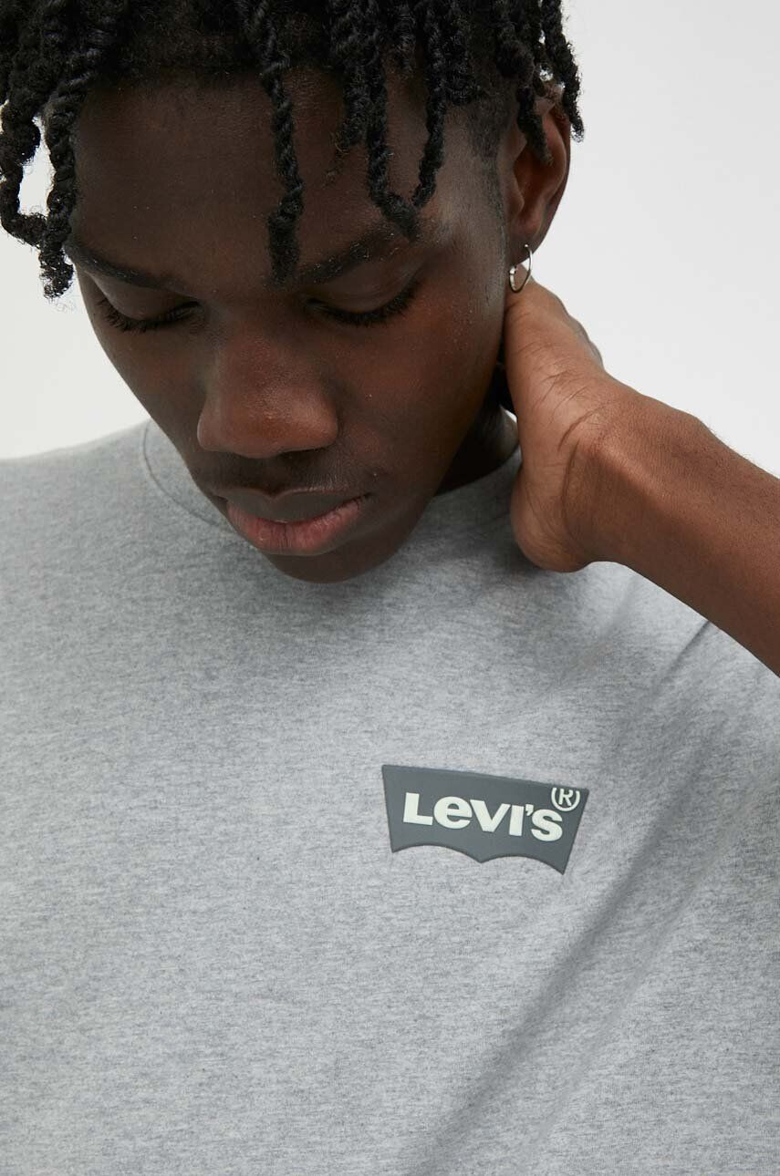 Levi's tricou din bumbac culoarea gri - Pled.ro