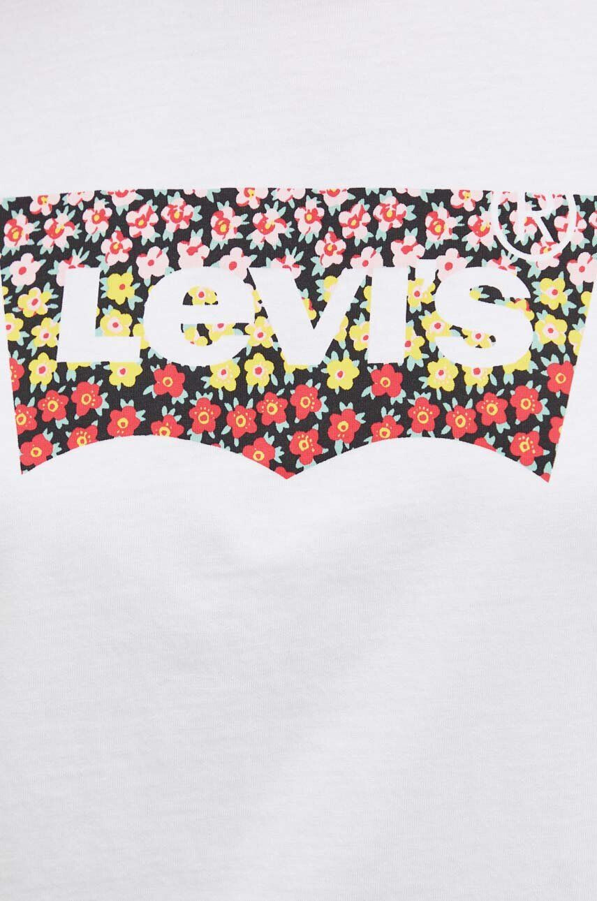 Levi's tricou din bumbac culoarea alb - Pled.ro