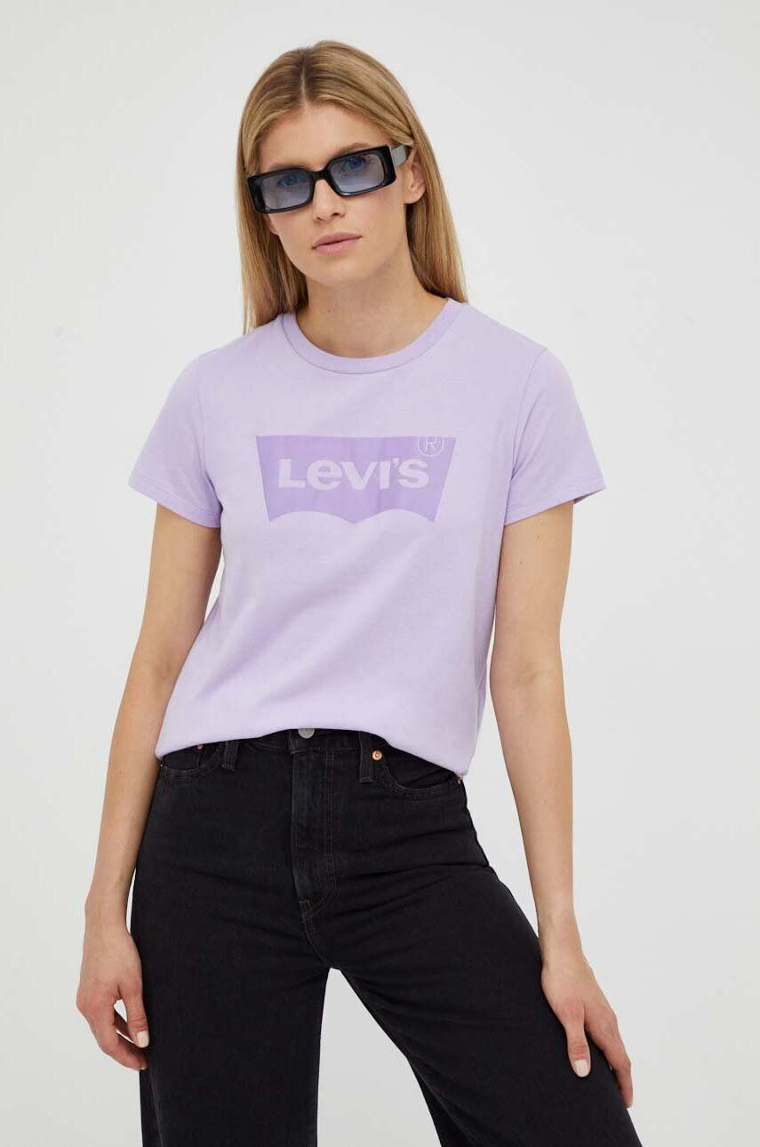 Levi's tricou din bumbac culoarea violet - Pled.ro