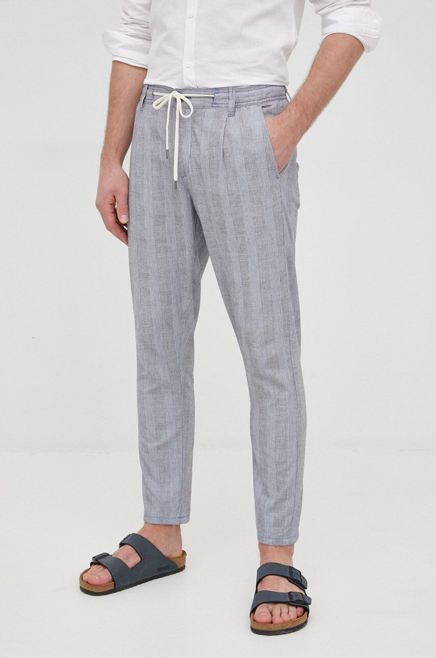 Lindbergh pantaloni Barbati culoarea albastru marin mulata - Pled.ro