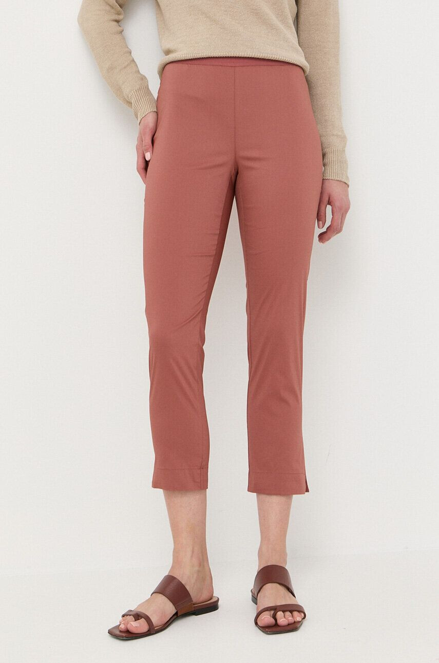 Liviana Conti pantaloni femei culoarea maro drept medium waist - Pled.ro