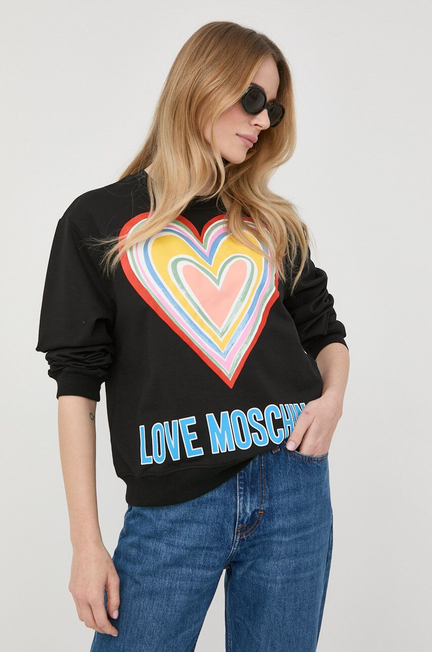 Love Moschino bluza femei culoarea roz modelator - Pled.ro