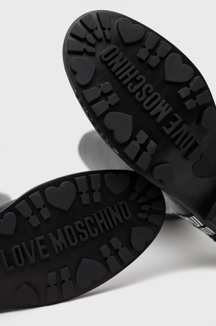 Love Moschino cizme femei culoarea negru cu toc plat - Pled.ro