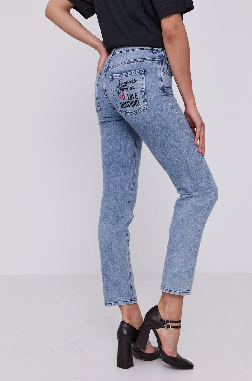 Love Moschino jeansi femei medium waist - Pled.ro