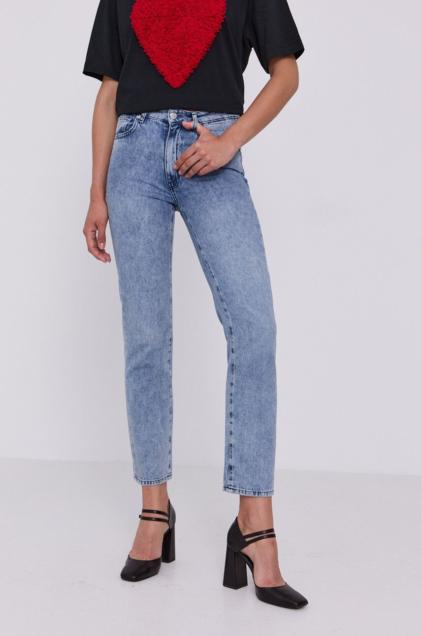 Love Moschino jeansi femei medium waist - Pled.ro