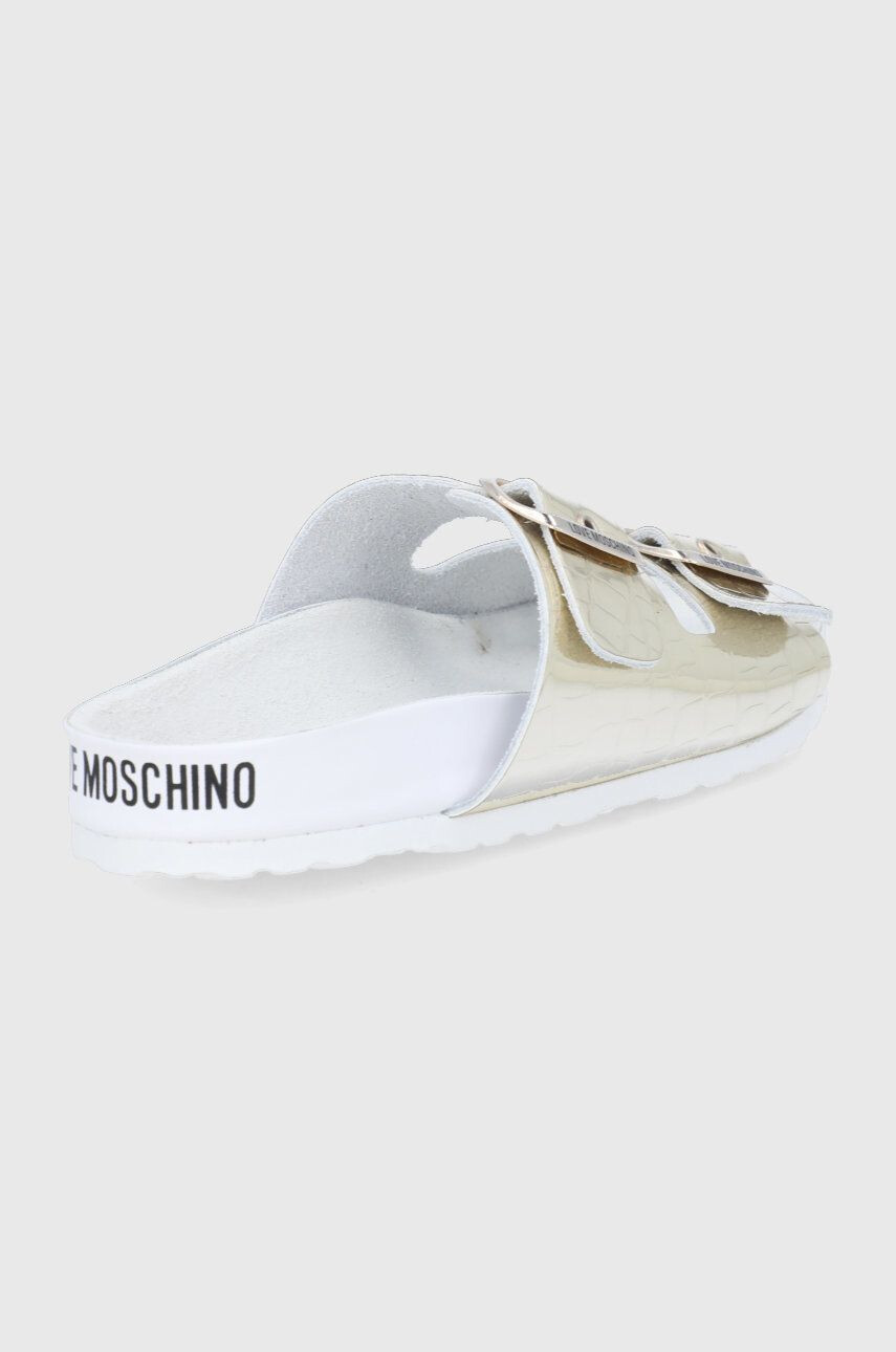 Love Moschino papuci femei culoarea auriu - Pled.ro