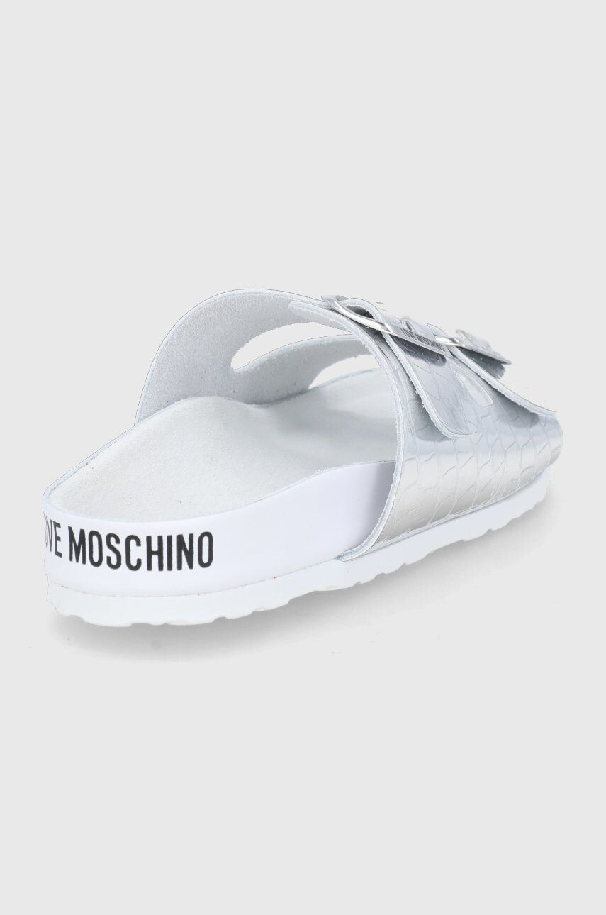 Love Moschino papuci femei culoarea argintiu - Pled.ro