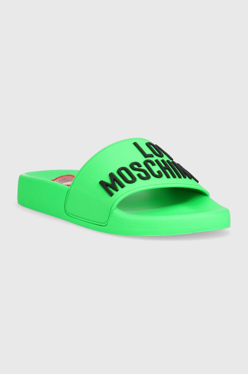 Love Moschino papuci Sabotd Pool 25 femei culoarea verde JA28052G1G - Pled.ro