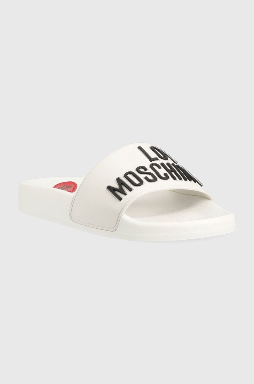 Love Moschino papuci Sabotd Pool 25 femei culoarea alb JA28052G1G - Pled.ro