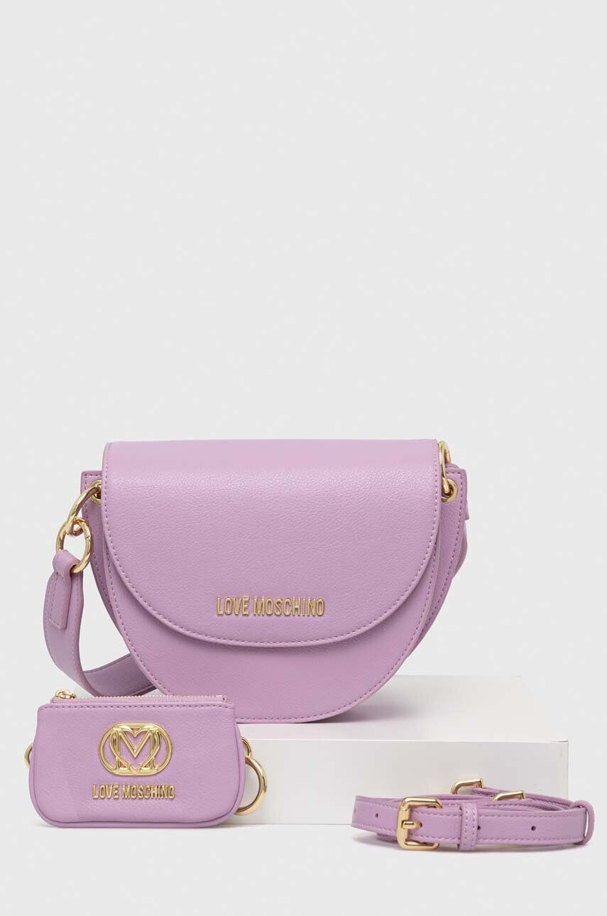 Love Moschino poseta culoarea violet - Pled.ro