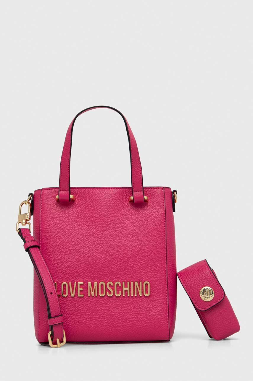 Love Moschino poseta culoarea roz - Pled.ro