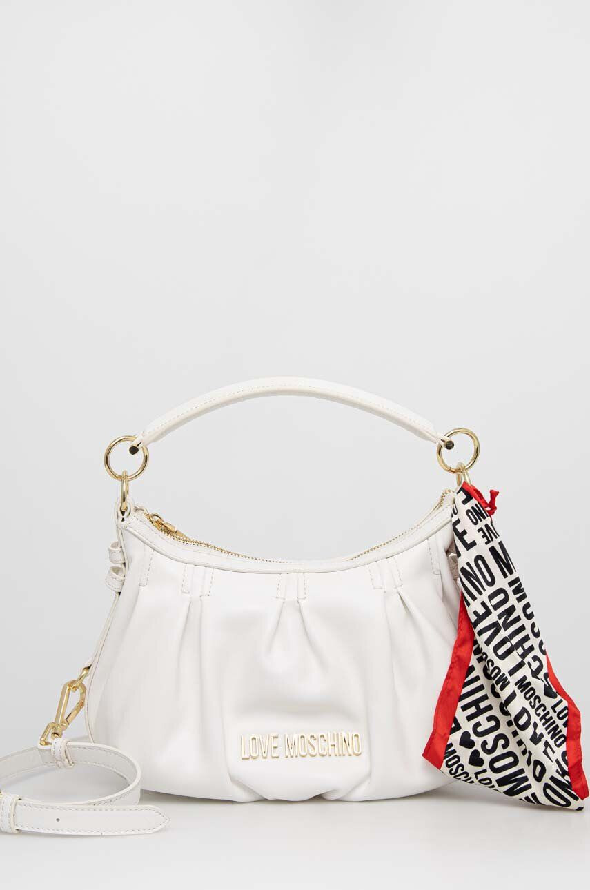 Love Moschino poseta culoarea alb - Pled.ro